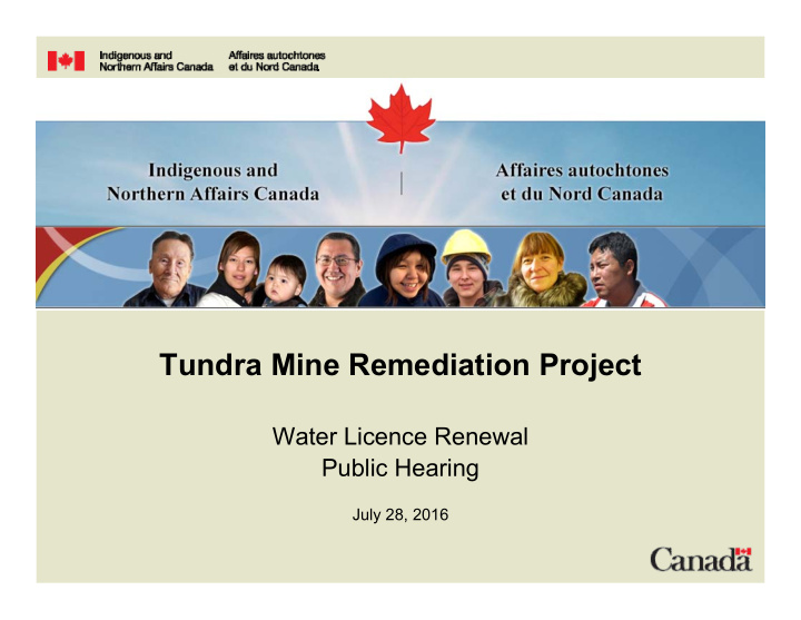 tundra mine remediation project