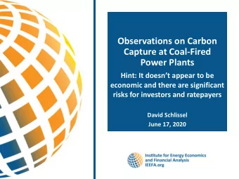 Capture at Coal-Fired  Power Plants  Hint: It doesnt appear to be  economic and there are