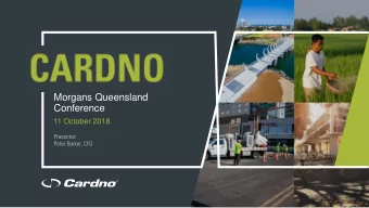 Morgans Queensland  Conference  11 October 2018  Presenter:  Peter Barker, CFO  Disclaimer  This