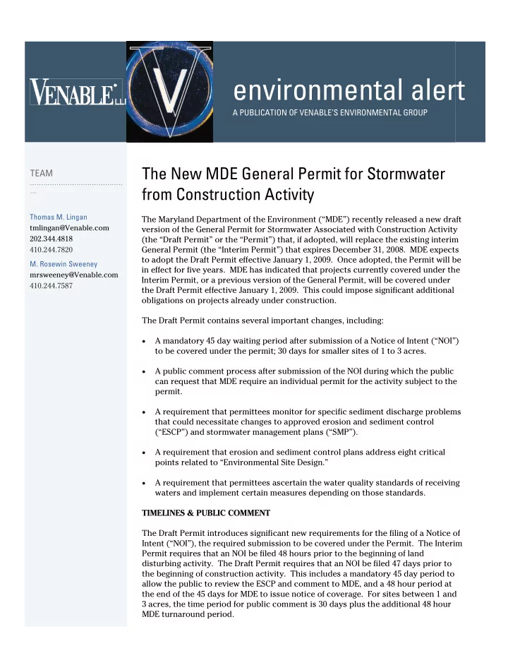 additionally the draft permit imposes a new requirement