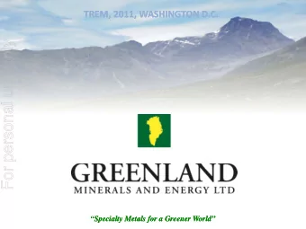 For personal use only  Specialty Metals for a Greener World  Specialty Metals for a