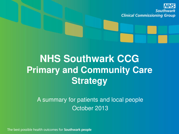 nhs southwark ccg