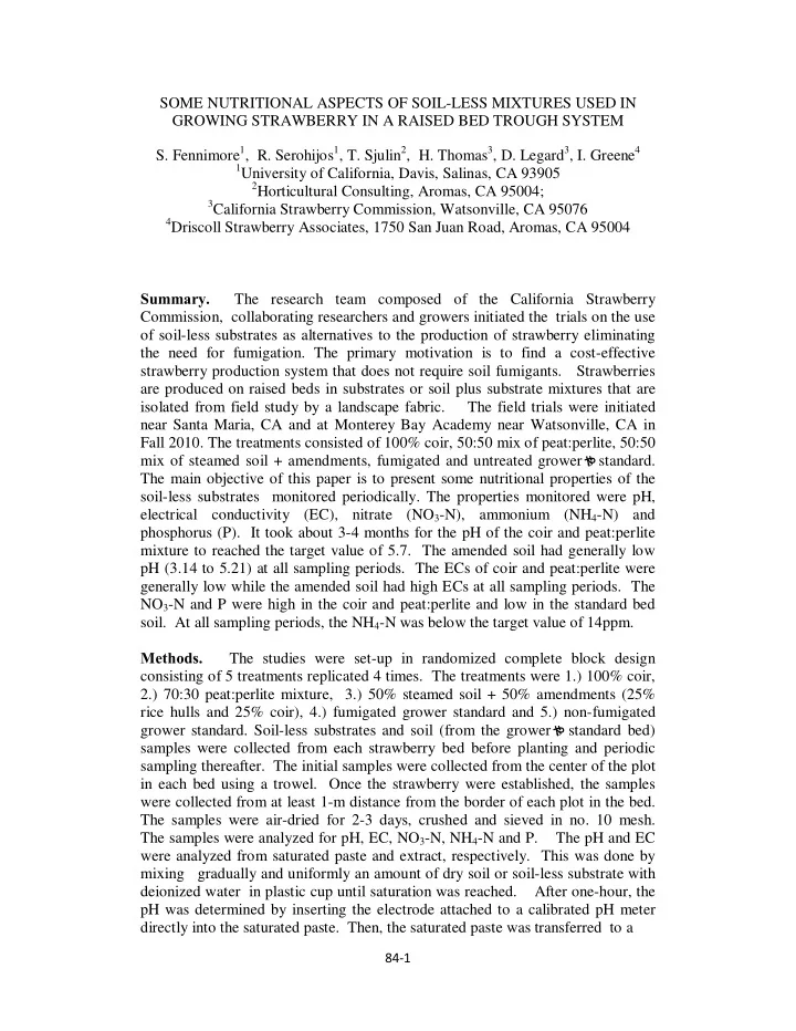 some nutritional aspects of soil less mixtures used in