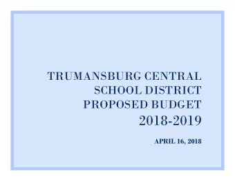 2018-2019  APRIL 16, 2018  2018-19 BUDGET  PROPOSITION  SHALL THE FOLLOWING RESOLUTION BE  ADOPTED,