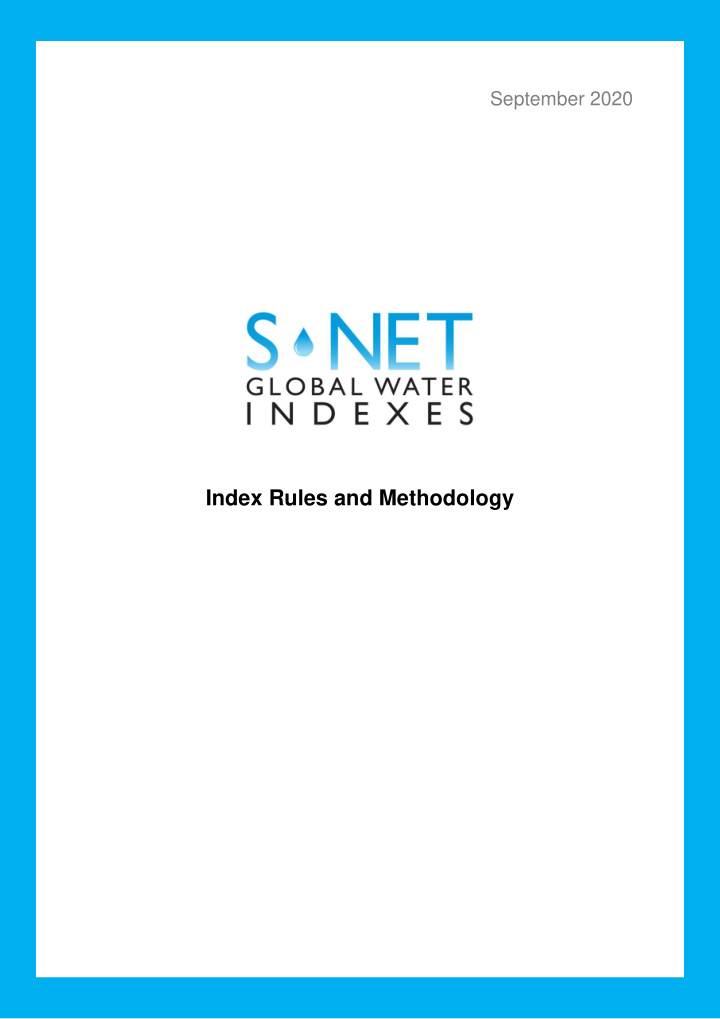 index rules and methodology