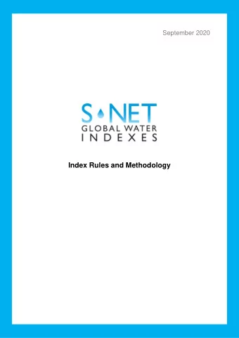 Index Rules and Methodology  September 2020  TABLE OF CONTENTS  I. General Description