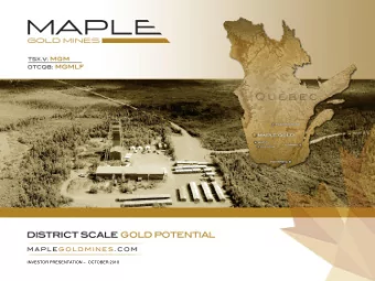 INVESTOR PRESENTATION  OCTOBER 2018  DISCLAIMER  Cautionary Notes Regarding Forward-Looking