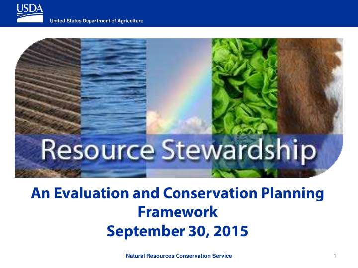 an evaluation and conservation planning framework
