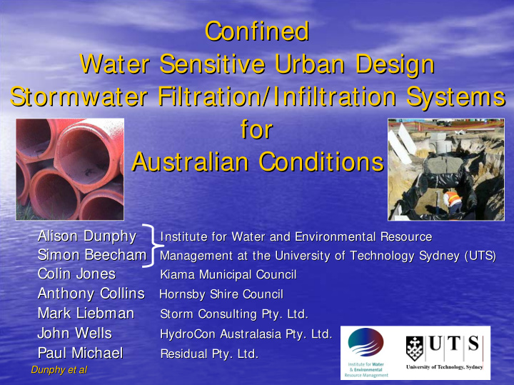 confined confined water sensitive urban design water