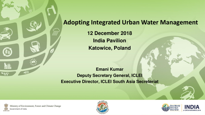 adopting integrated urban water management