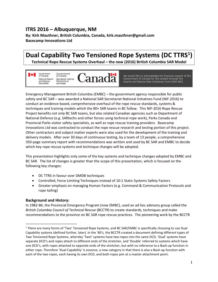 dual capability two tensioned rope systems dc ttrs 1