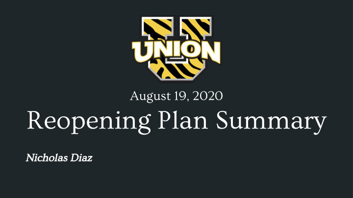 reopening plan summary