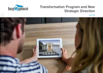 For personal use only  July 2018  BMPs Transformation Program  BMP, Australias leading