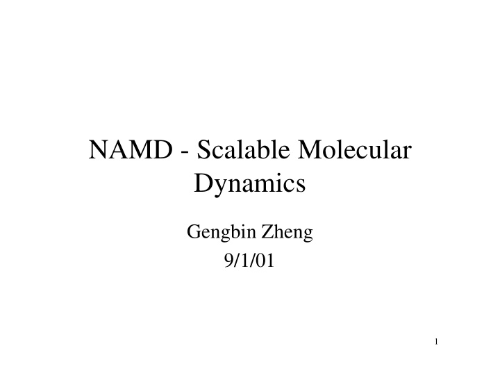 namd scalable molecular dynamics