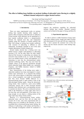 The effect of sliding large bubbles on nucleate boiling of subcooled water flowing in a slightly
