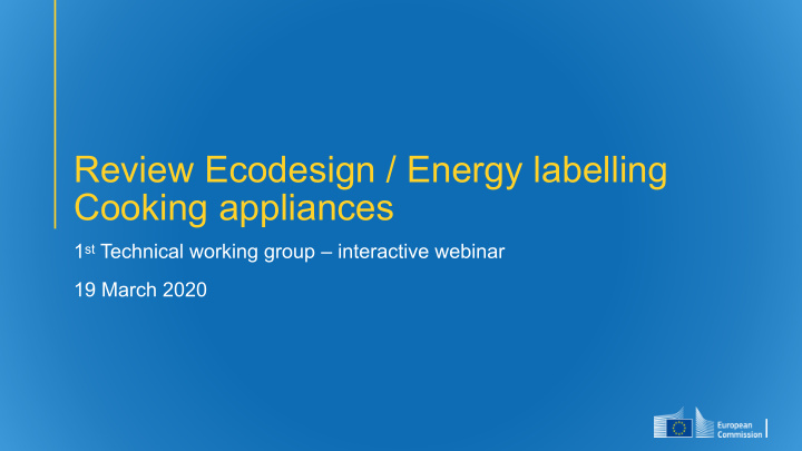 review ecodesign energy labelling cooking appliances