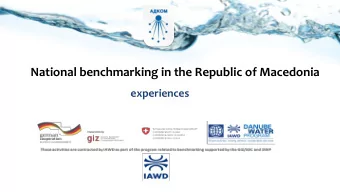National benchmarking in the Republic of Macedonia  experiences  Main ADKOM Activities  Projects: