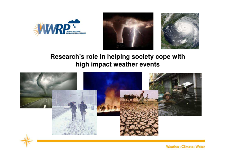 research s role in helping society cope with high impact