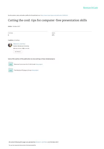 Cutting the cord: tips for computer-free presentation skills Article  October 2017  CITATIONS