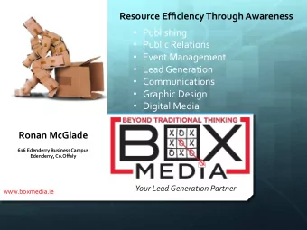 Resource  Efficiency  Through  Awareness    Publishing    Public  Relations