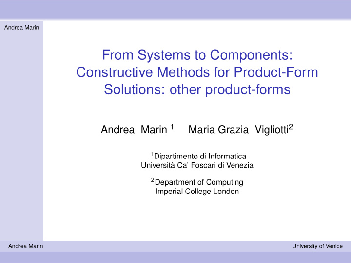 from systems to components constructive methods for