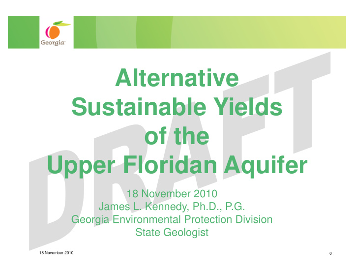 alternative sustainable yields of the of the upper