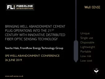 BRINGING WELL ABANDONMENT CEMENT PLUG OPERATIONS INTO THE 21 ST  CENTURY WITH INNOVATIVE