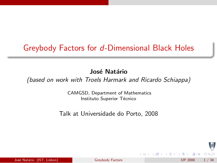 greybody factors for d dimensional black holes
