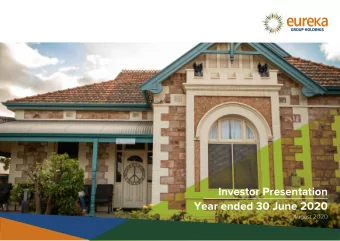Investor Presentation  Year ended 30 June 2020  August 2020  12  Disclaimer  Contents  Contents