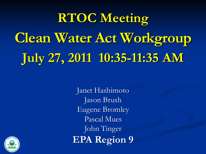 clean water act workgroup
