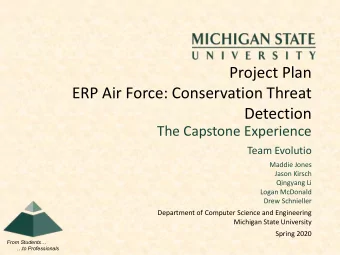 ERP Air Force: Conservation Threat  Detection  The Capstone Experience  Team Evolutio  Maddie Jones