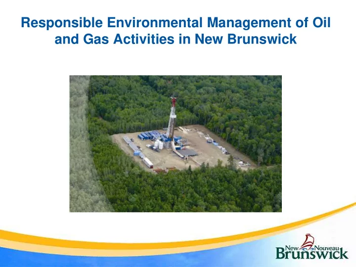 responsible environmental management of oil