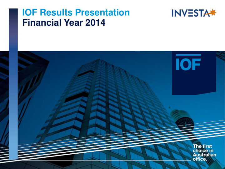 iof results presentation financial year 2014 year in