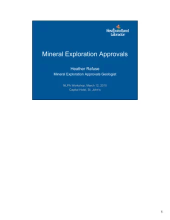 1    Mineral Act is the same as Highway Traffic Act  its the law    Need to have
