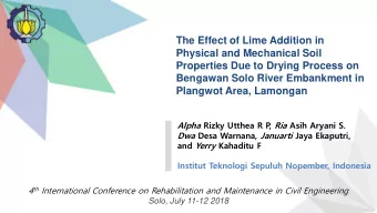 The Effect of Lime Addition in  Physical and Mechanical Soil  Properties Due to Drying Process on