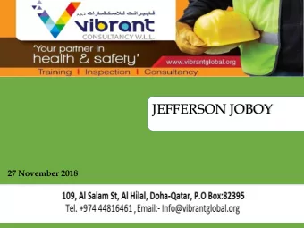 JEFFERSON JOBOY  27 November 2018  1  LIFTING AWARENESS  2  GROUND RULES  3  What is a lifting