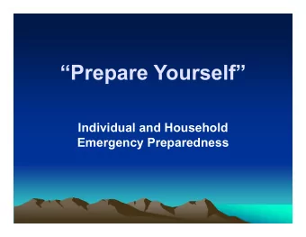 Prepare Yourself  Individual and Household  Emergency Preparedness  Pacific Northwest Hazards