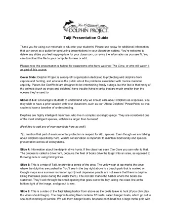 Taiji Presentation Guide  Thank you for using our materials to educate your students! Please see