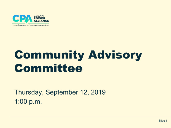 community advisory committee