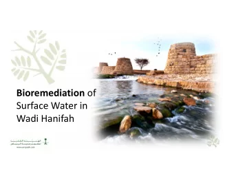 Bioremediation of  Surface Water in  Wadi Hanifah  Historical Background  Wadi Hanifah  is the