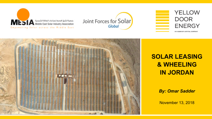 solar leasing wheeling in jordan