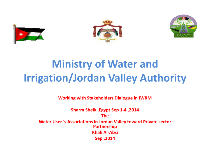 irrigation jordan valley authority