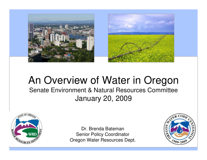 an overview of water in oregon
