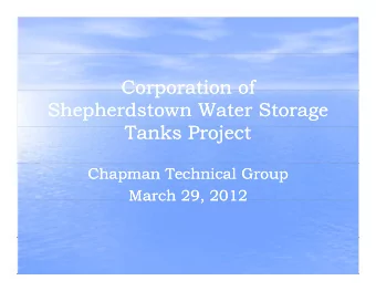 Corporation of  Corporation of  Corporation of  Corporation of  Shepherdstown Water Storage