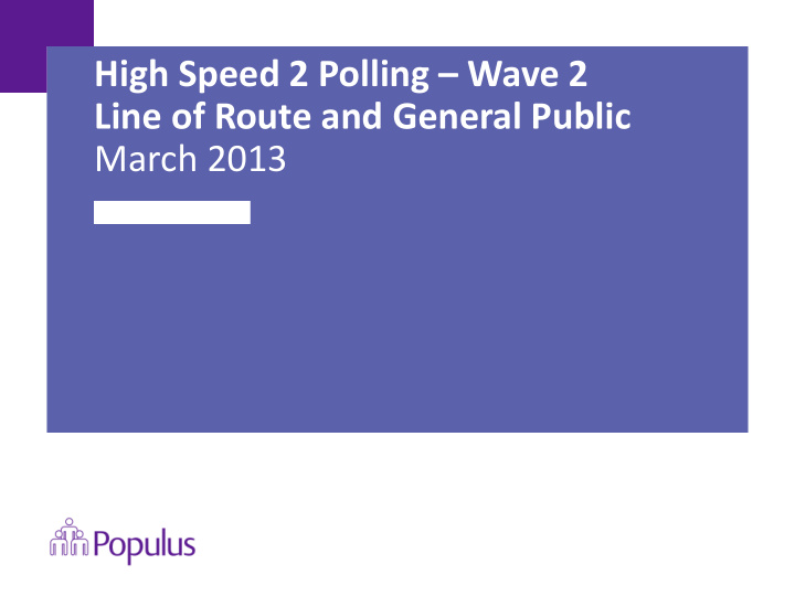 high speed 2 polling wave 2 line of route and general
