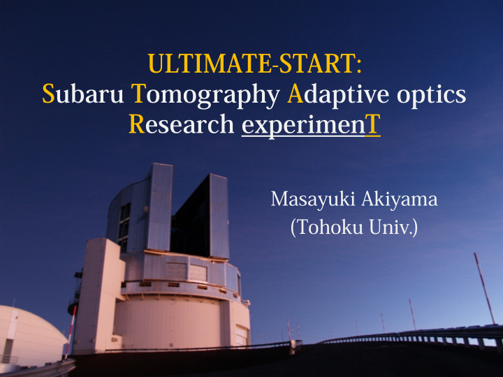 ultimate start subaru tomography adaptive optics research