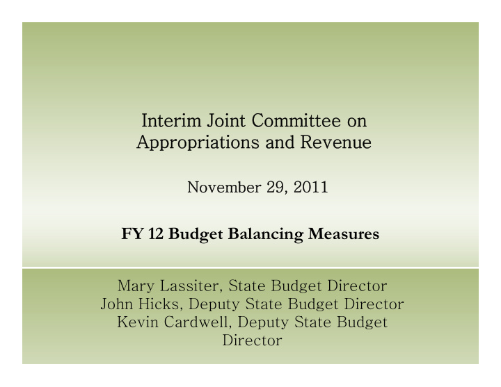 interim joint committee on interim joint committee on