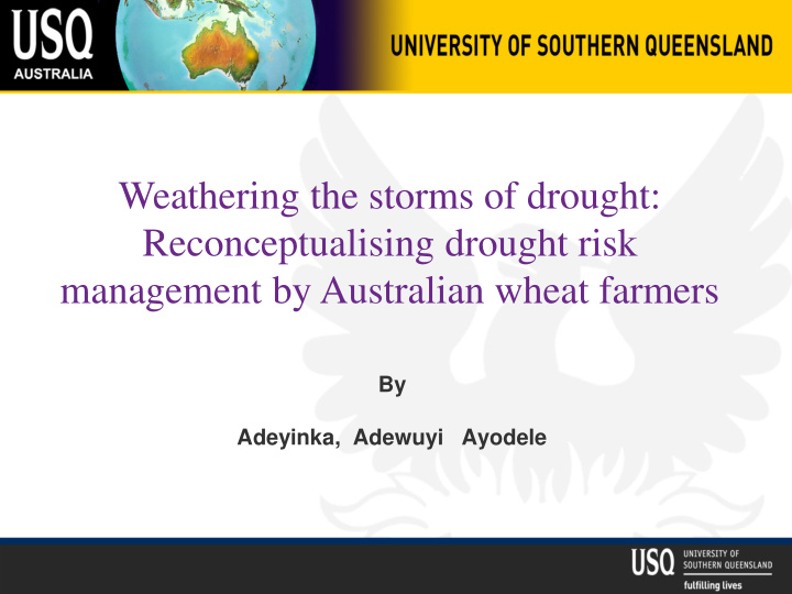 weathering the storms of drought reconceptualising