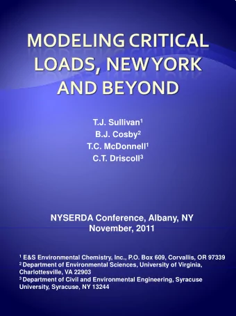 NYSERDA Conference, Albany, NY  November, 2011 1 E&amp;S Environmental Chemistry, Inc., P.O. Box