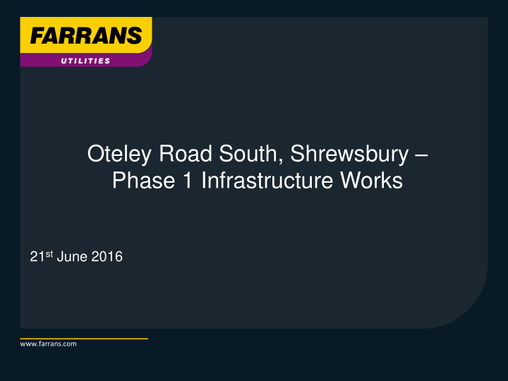 phase 1 infrastructure works